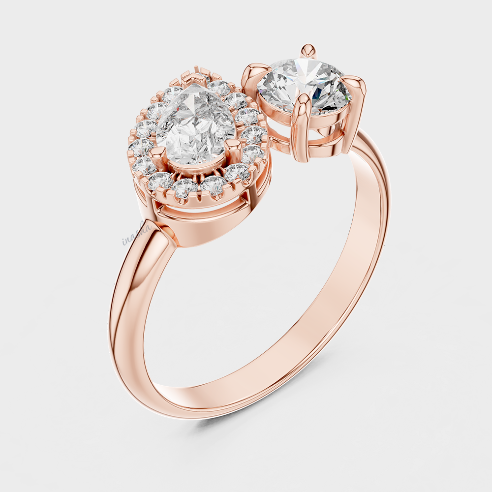 Custom Lab Grown Diamond Ring in Rose Gold