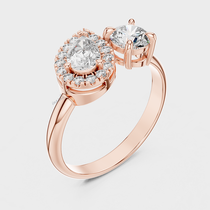 Custom Lab Grown Diamond Ring in Rose Gold
