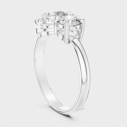 Luxury Lab Grown Diamond Engagement Ring GLI Certified in White Gold