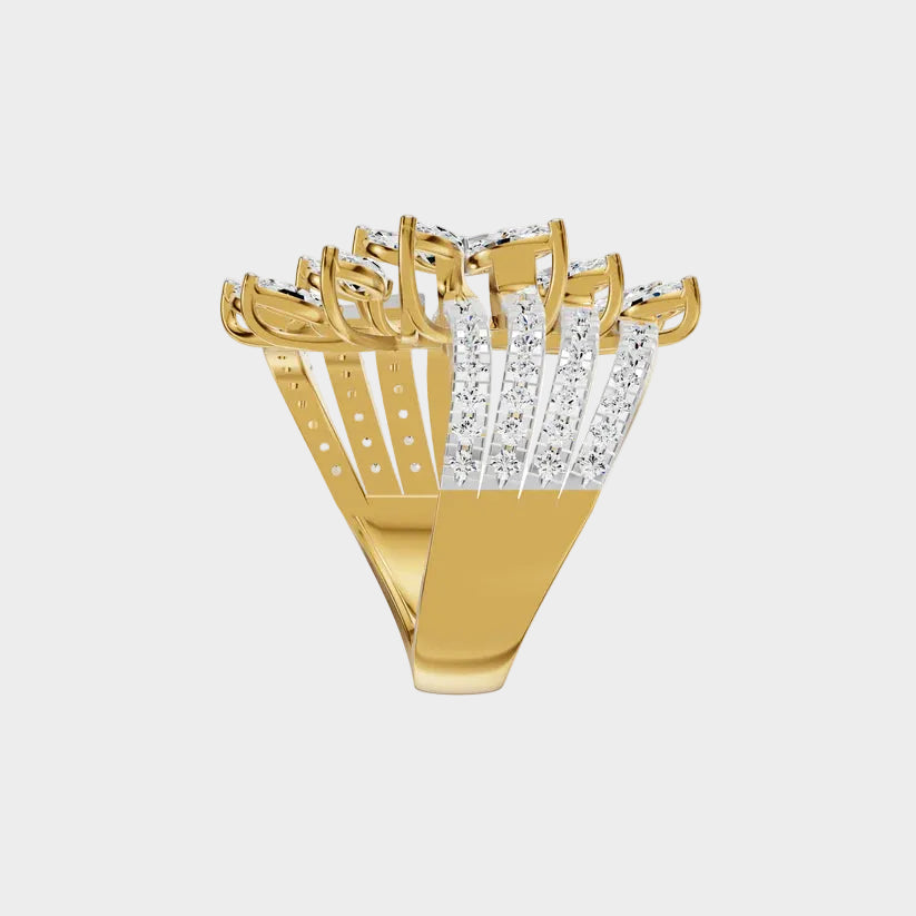 yellow gold round diamond cocktail ring for a luxurious and ethical statement