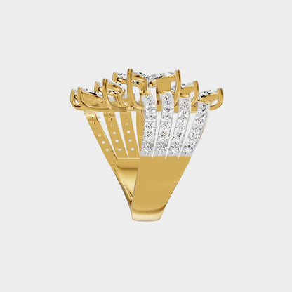 yellow gold round diamond cocktail ring for a luxurious and ethical statement