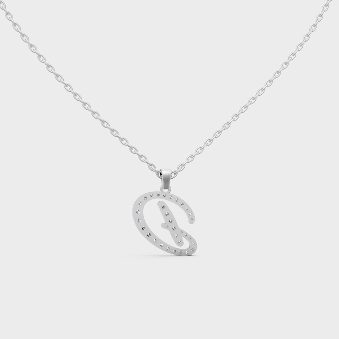 Ultra Durable Solid Platinum Letter D Initial Necklace with Premium Chain Layer