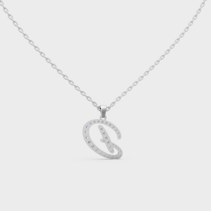 Ultra Durable Solid Platinum Letter D Initial Necklace with Premium Chain Layer