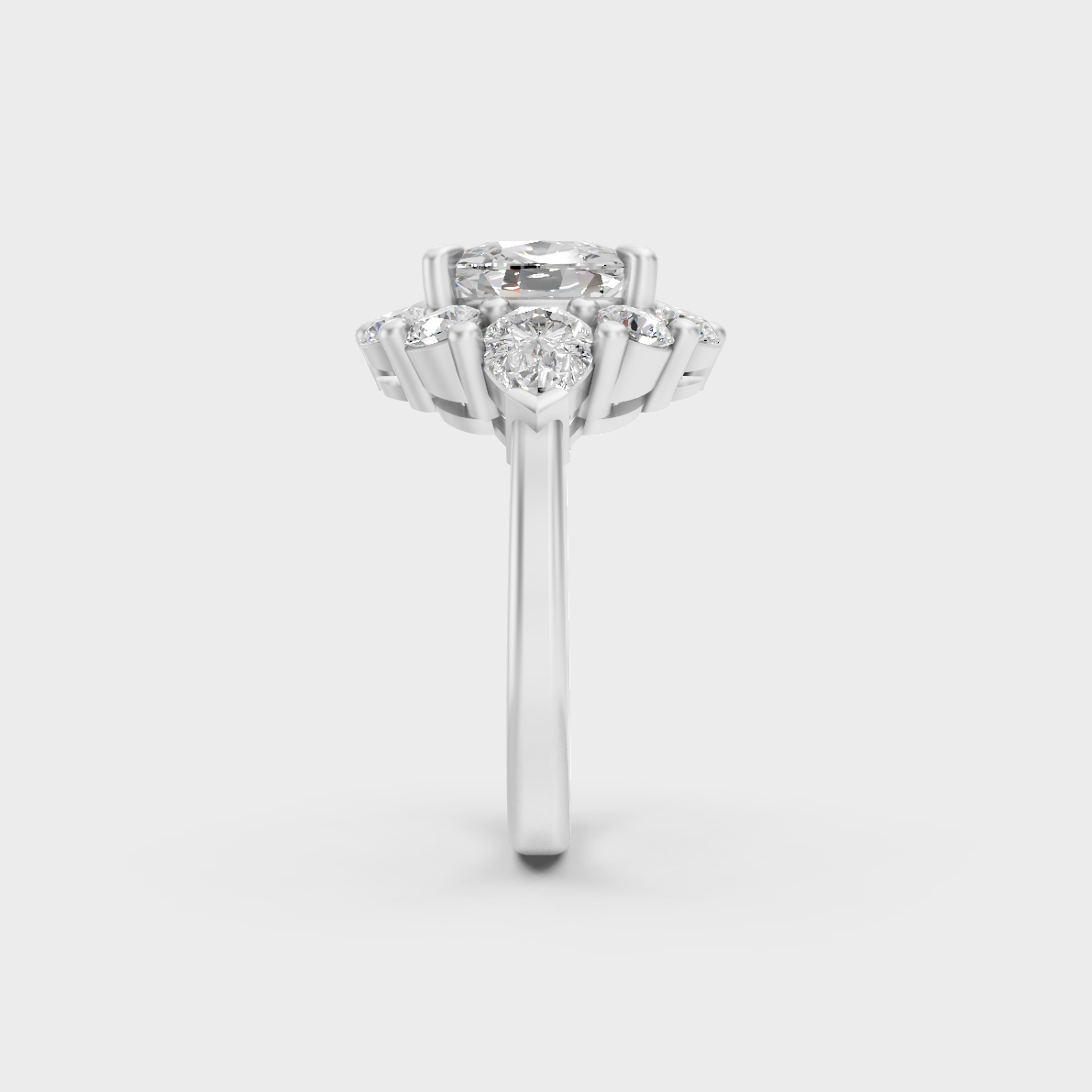 Premium 4.12 Carat Certified Lab-Grown Diamond Halo Ring, handcrafted in 14K White Gold.
