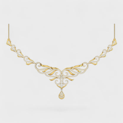 Classic Yellow Gold Lab Grown Diamond Necklace