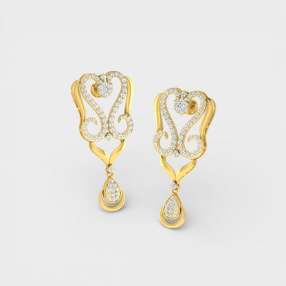 Timeless Yellow Gold Lab Grown Diamond Earring 