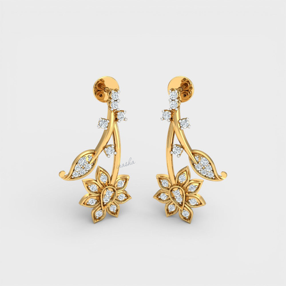 Premium Lab-Grown Diamond Earrings designed in Yellow Gold for everyday luxury.