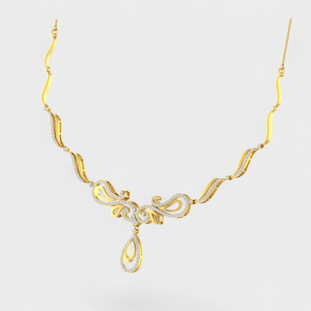 Elegant Lab-Grown Diamond Necklace Yellow Gold Fine Jewellery