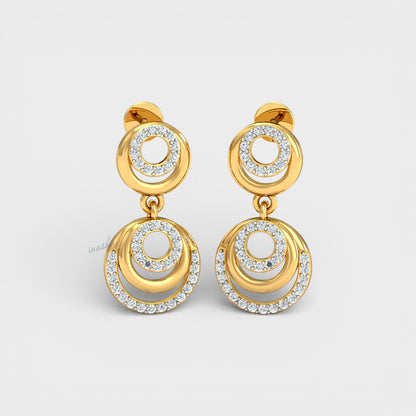 Elegant Round Cut Lab-Grown Diamond Earrings crafted in Hallmark 9K, 14K, or 18K Yellow Gold.