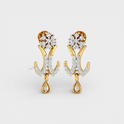 Elegant Lab-Grown Diamond Earrings Yellow Gold Luxury Design