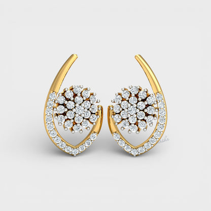 Classic Round Cut Lab-Grown Diamond Earrings crafted in Hallmark Yellow Gold