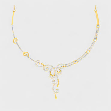 Elegant Lab-Grown Diamond Necklace Yellow Gold Statement Design