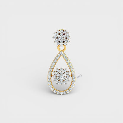 Gold and diamond teardrop earring 