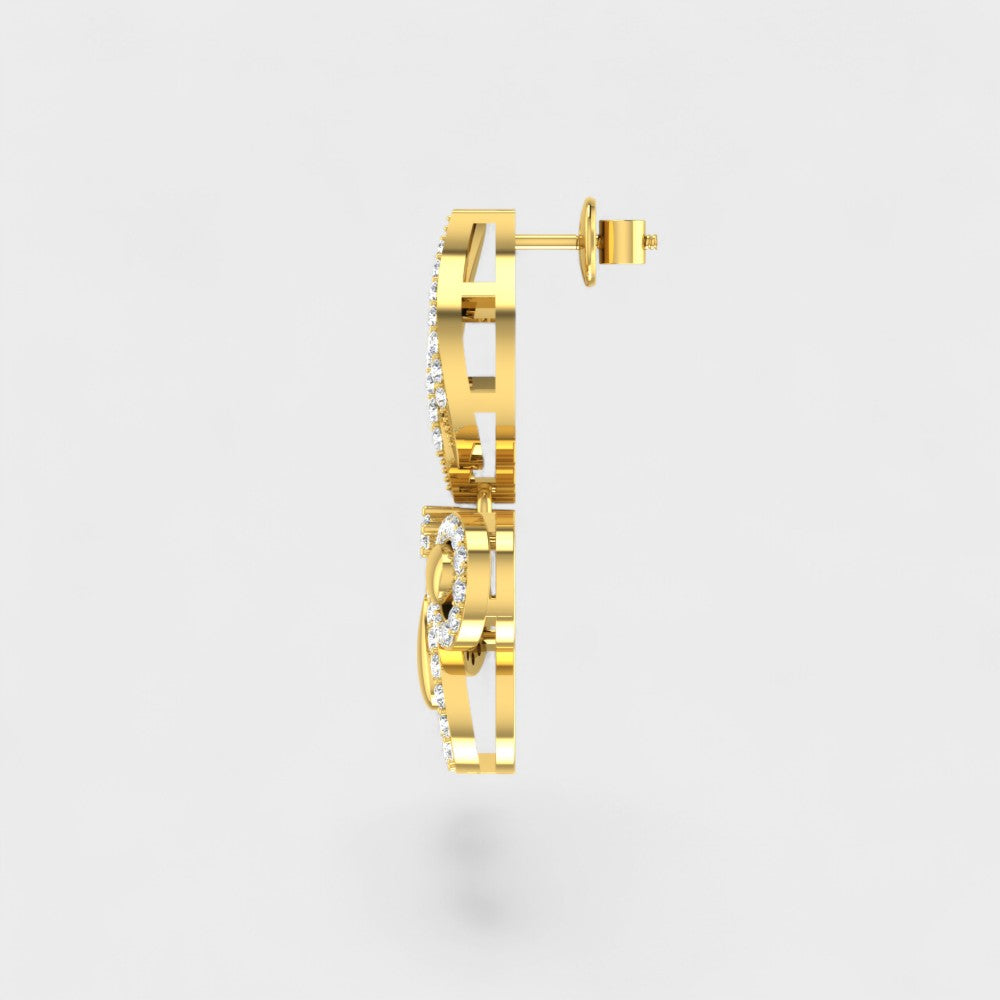 Elegant Lab-Grown Diamond Earrings Yellow Gold Fine Jewellery