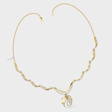 Luxurious GLI Certified Diamond Necklace showcasing radiant sparkle in Yellow Gold.