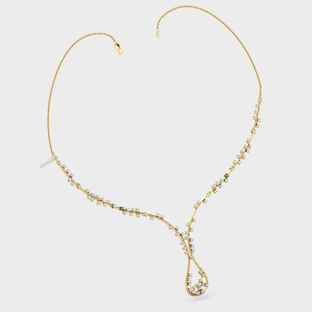 Premium Lab-Grown Diamond Necklace designed in Hallmark Yellow Gold for timeless luxury.