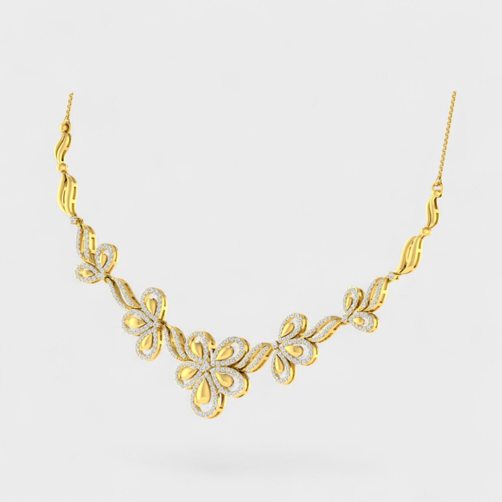 Elegant Lab-Grown Diamond Necklace Yellow Gold Fine Jewellery