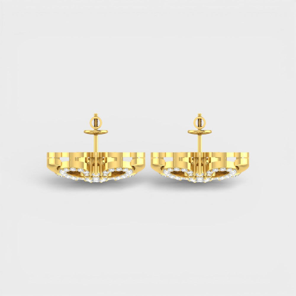 Elegant Lab Grown Diamond Earring in Yellow Gold