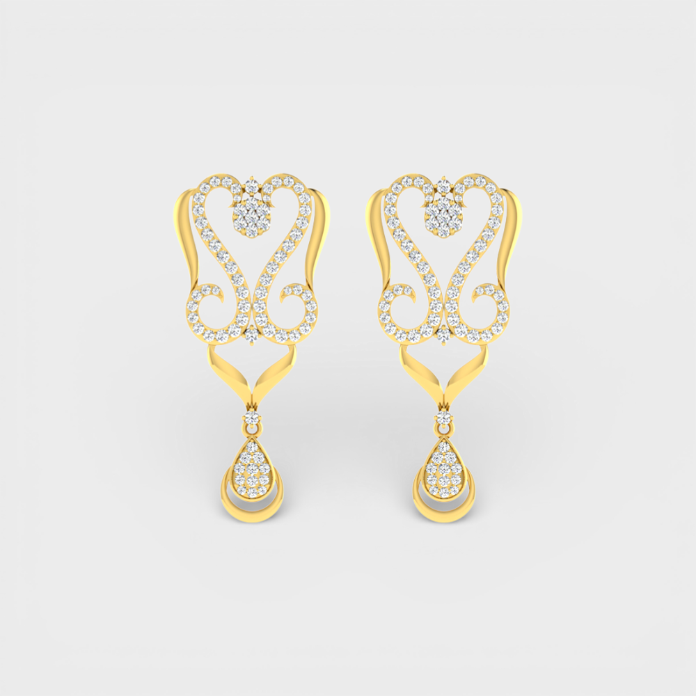 Custom Yellow Gold Lab Diamond Earrings