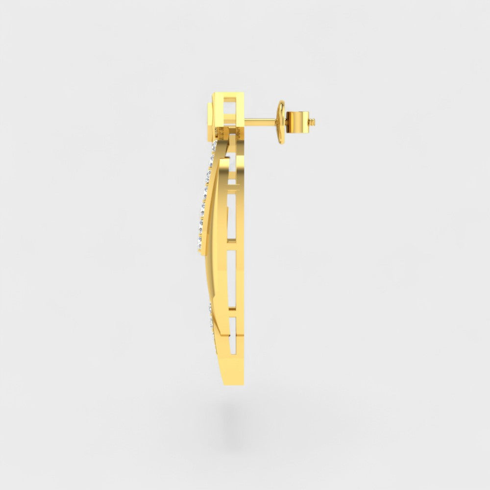 Elegant Lab-Grown Diamond Earrings Yellow Gold Luxury Design
