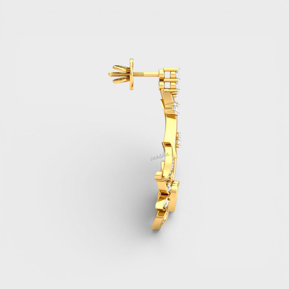 Classic Yellow Gold Lab-Grown Diamond Earrings offering refined sparkle and modern elegance.