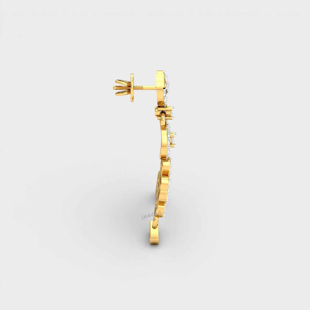 Classic Yellow Gold Lab-Grown Diamond Earrings offering refined sparkle and modern elegance.