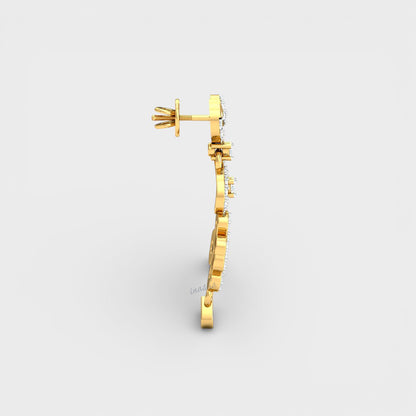 Classic Yellow Gold Lab-Grown Diamond Earrings offering refined sparkle and modern elegance.