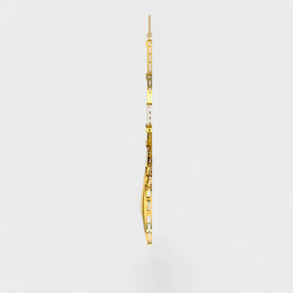 Luxury Yellow Gold Lab Diamond Necklace Round Cut Jewellery