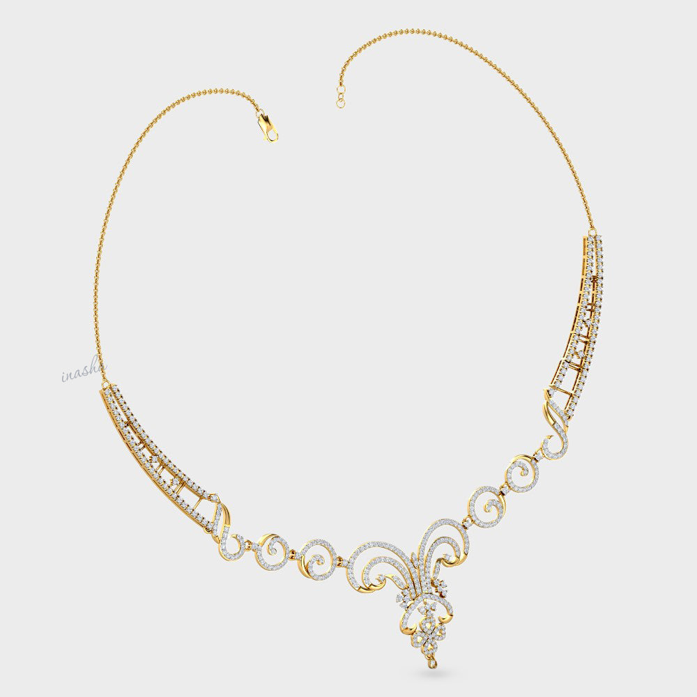 Premium Lab-Grown Diamond Necklace designed in Hallmark Yellow Gold for timeless luxury.
