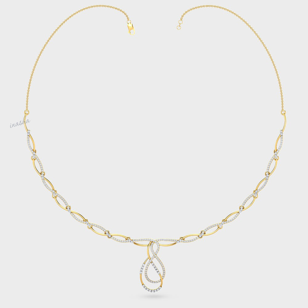 Premium Lab-Grown Diamond Necklace designed in Hallmark Yellow Gold for timeless luxury.