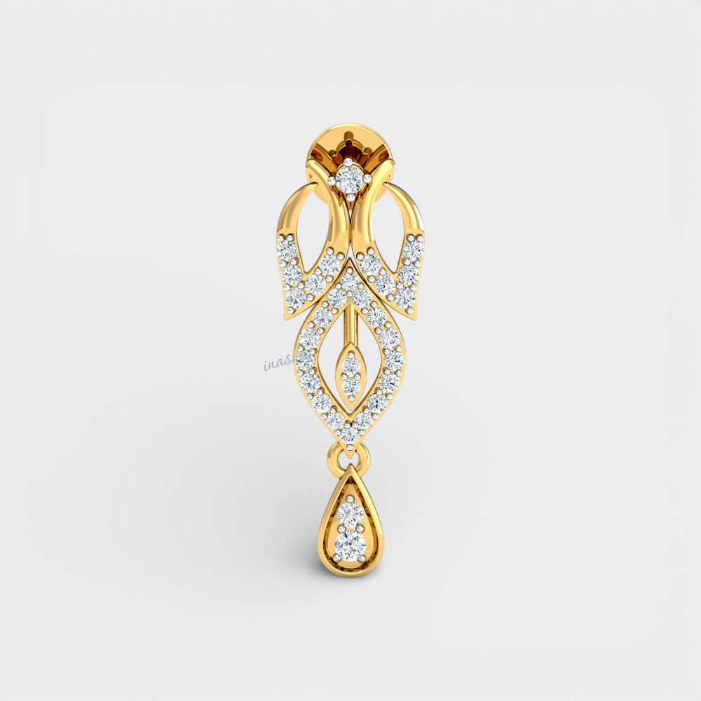 Elegant Round Cut Lab-Grown Diamond Earrings crafted in Hallmark 9K, 14K, or 18K Yellow Gold.