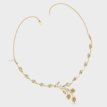 Luxurious Certified Lab-Grown Diamond Necklace showcasing brilliant sparkle in Yellow Gold.