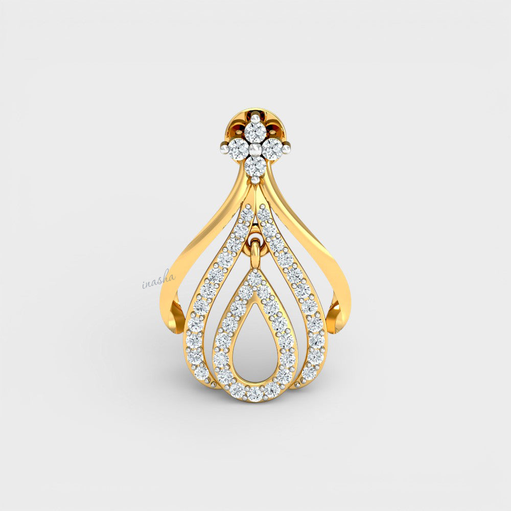 Timeless GLI Certified Diamond Earrings with radiant brilliance in Yellow Gold.
