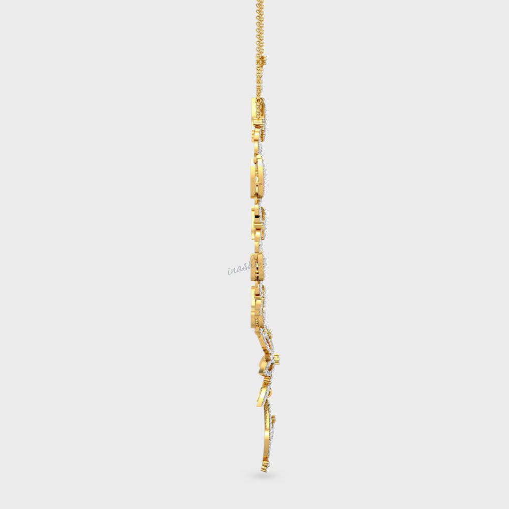 Luxurious Certified Lab-Grown Diamond Necklace with brilliant sparkle in Yellow Gold.