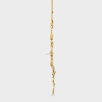 Luxurious Certified Lab-Grown Diamond Necklace with brilliant sparkle in Yellow Gold.