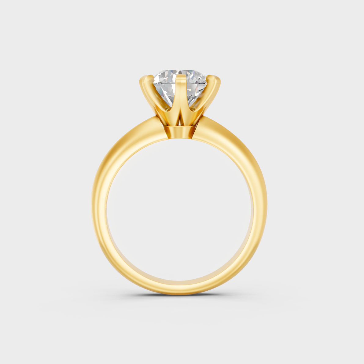 Luxury 1.50 Carat Round Cut Solitaire Ring with brilliant styling in 9K Yellow Gold.