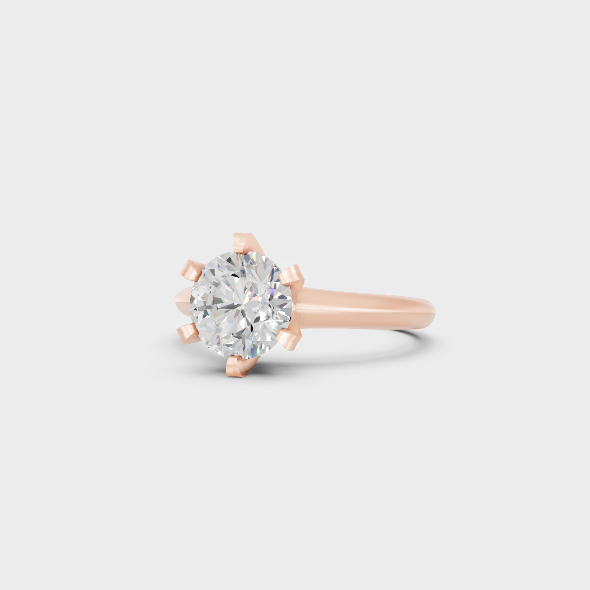Distinctive 1.50 Carat Round-Cut Lab-Grown Diamond Solitaire Ring in 18K Rose Gold.
