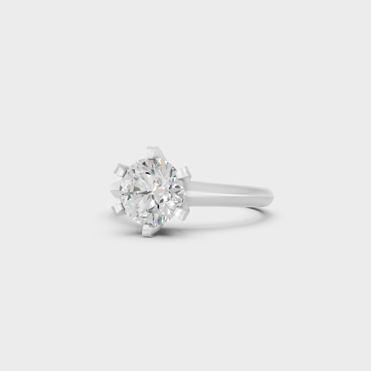 Certified 1.50 Carat Round-Cut Lab-Grown Diamond Solitaire Ring in 950 Platinum.