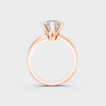 Unique 1.50 Carat Round-Cut Lab-Grown Diamond Solitaire Ring with modern appeal in 9K Rose Gold.
