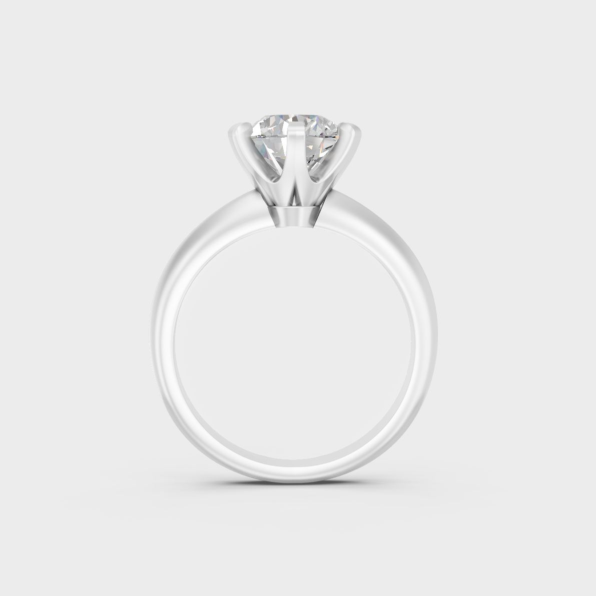 Certified 1.50 Carat Round-Cut Lab-Grown Diamond Solitaire Ring in 18K White Gold.