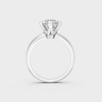 Certified 1.50 Carat Round-Cut Lab-Grown Diamond Solitaire Ring in 18K White Gold.