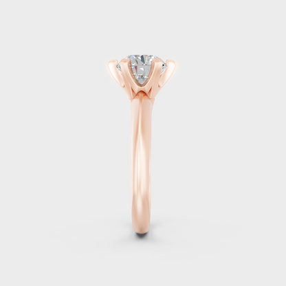 Ethical Luxury 1.50 Carat Round Lab-Grown Diamond Solitaire Ring, elegant statement in 18K Rose Gold.