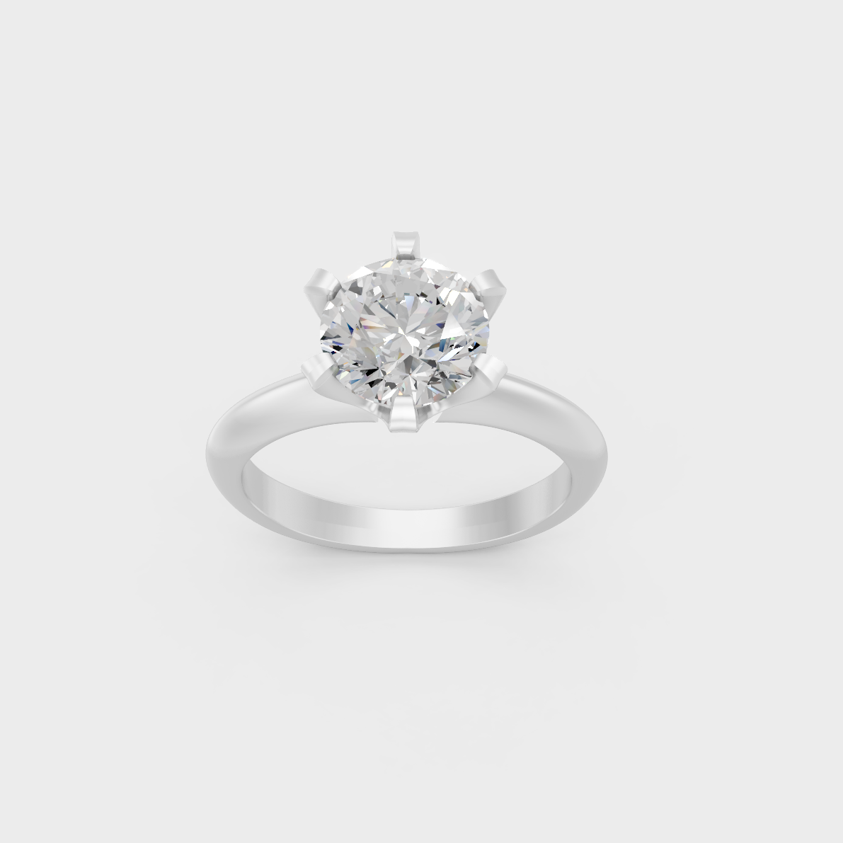 High-Durability 1.50 Ct Round Lab-Grown Diamond Engagement Ring, premium 950 Platinum.
