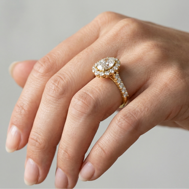  oval and round-cut lab-grown diamond solitaire ring