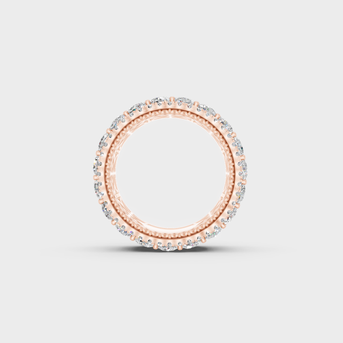 Ethical Luxury 6 Carat Round Lab-Grown Diamond Band, elegant statement in 18K Rose Gold.