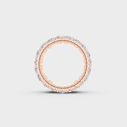 Ethical Luxury 6 Carat Round Lab-Grown Diamond Band, elegant statement in 18K Rose Gold.