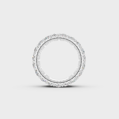 High-Durability 6 Ct Round Lab-Grown Diamond Wedding Band, premium 950 Platinum.