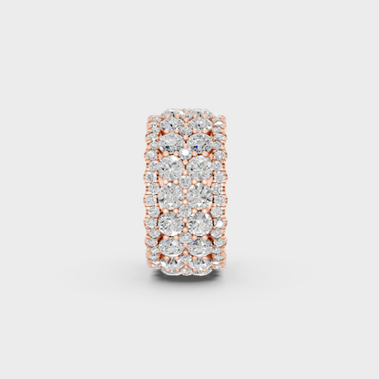 Unique 6 Carat Round-Cut Lab-Grown Diamond Band with modern appeal in 9K Rose Gold.