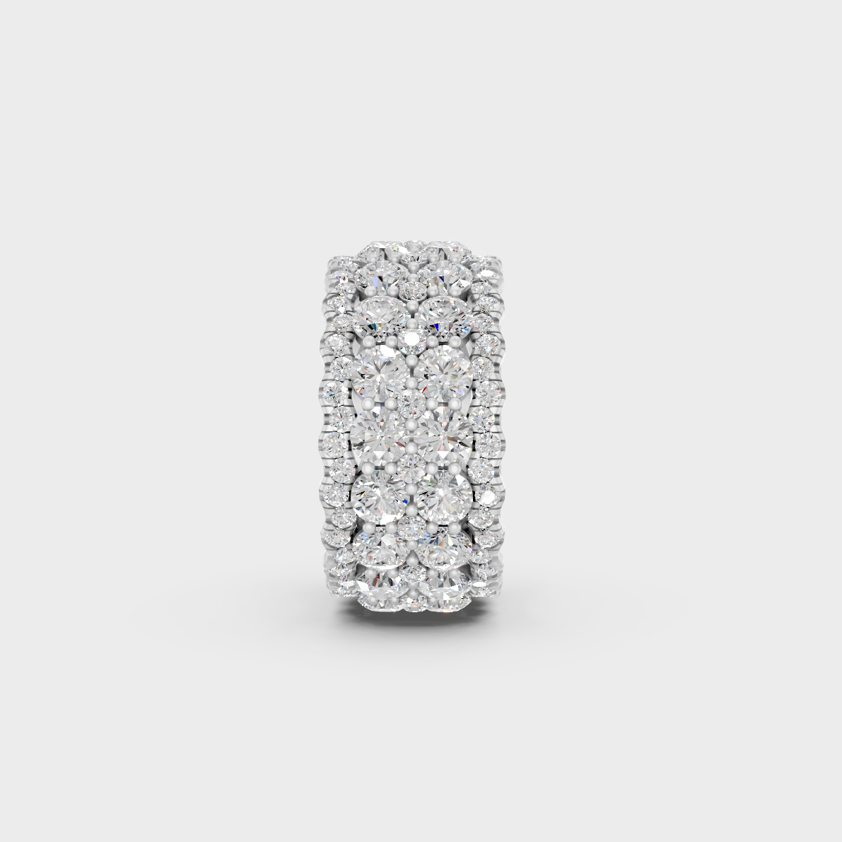 Certified 6 Carat Round-Cut Lab-Grown Diamond Band in 950 Platinum.