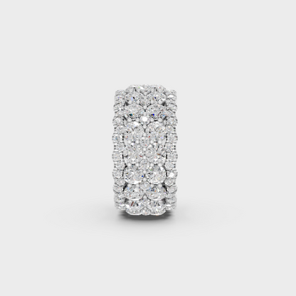 Certified 6 Carat Round-Cut Lab-Grown Diamond Band in 950 Platinum.
